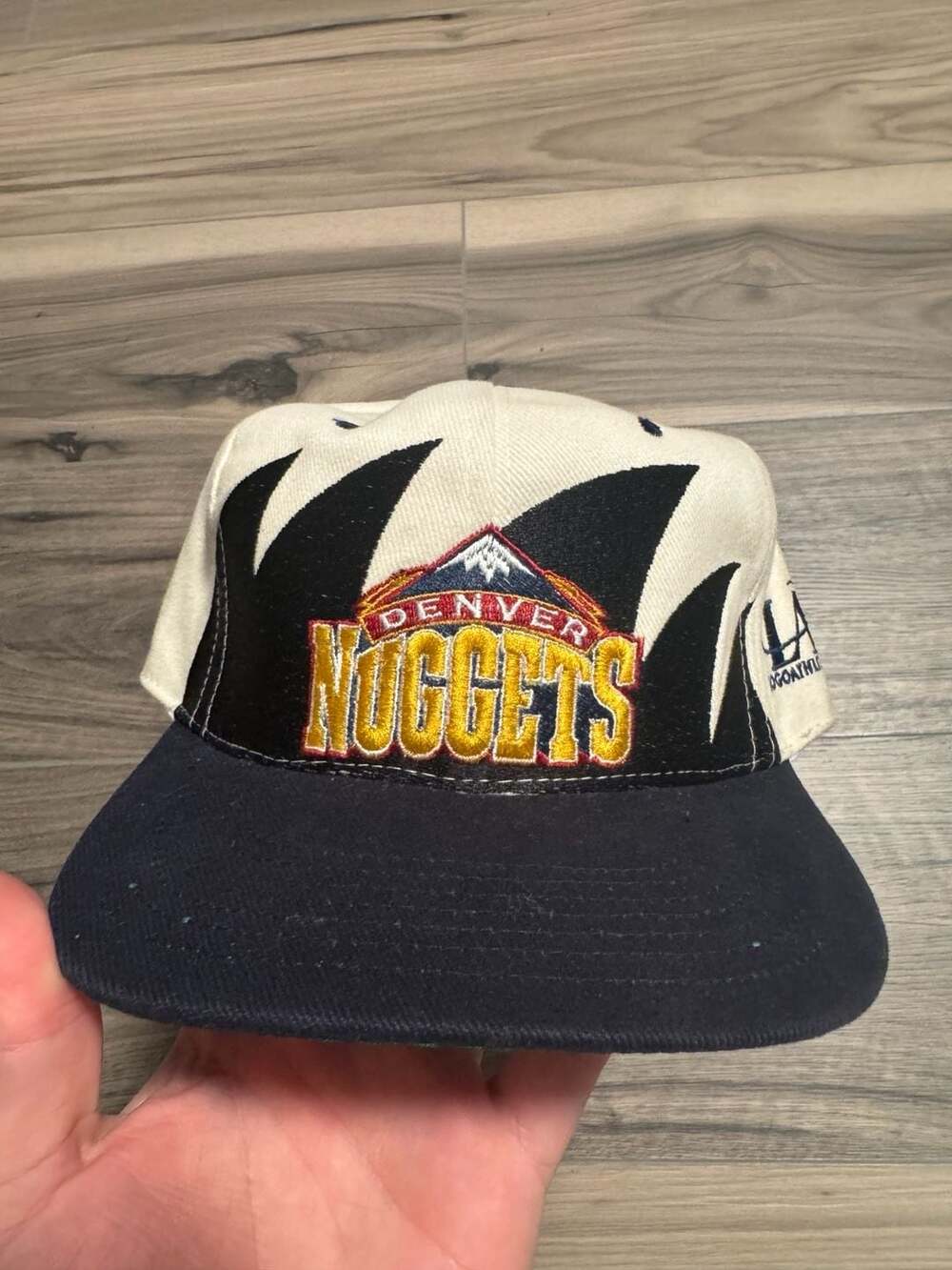 Vintage Custom 90s Denver Nuggets Logo Athletic Shark Tooth Snapback Hat